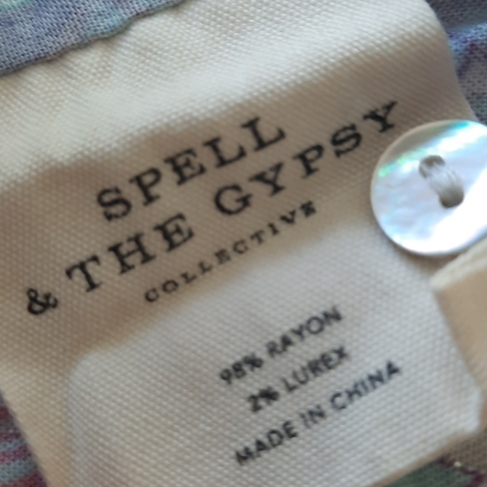 Spell & The Gypsy Poinciana Blouse Lilac Purple Lurex Boho XS - Picture 11 of 14